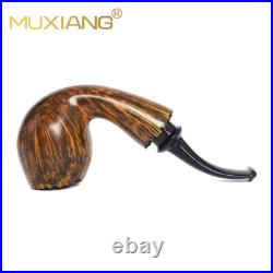 MUXIANG Briar Apple Pipe Smooth Wooden Tobacco Pipe With Burl Cumberland Stem