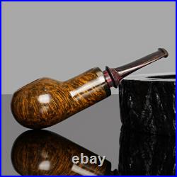 MUXIANG Briar Apple-shape Tobacco Pipe Smooth Wooden Smoking Pipe Ebonite Stem