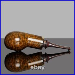 MUXIANG Briar Apple-shape Tobacco Pipe Smooth Wooden Smoking Pipe Ebonite Stem