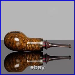 MUXIANG Briar Apple-shape Tobacco Pipe Smooth Wooden Smoking Pipe Ebonite Stem