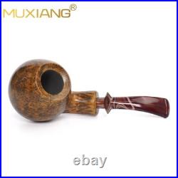MUXIANG Briar Ball Pipe Handmade Smooth Wooden Tobacco Pipe 3MM Acrylic Stem