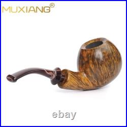 MUXIANG Briar Ball Pipe Handmade Smooth Wooden Tobacco Pipe 3MM Acrylic Stem