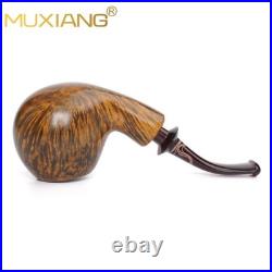 MUXIANG Briar Ball Pipe Handmade Smooth Wooden Tobacco Pipe 3MM Acrylic Stem