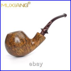 MUXIANG Briar Ball Pipe Handmade Smooth Wooden Tobacco Pipe 3MM Acrylic Stem
