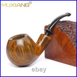MUXIANG Briar Ball Pipe Handmade Smooth Wooden Tobacco Pipe 3MM Cumberland Stem