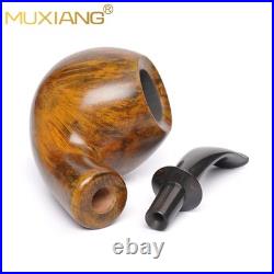 MUXIANG Briar Ball Pipe Handmade Smooth Wooden Tobacco Pipe 3MM Cumberland Stem