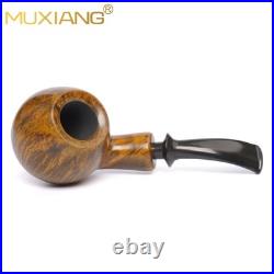 MUXIANG Briar Ball Pipe Handmade Smooth Wooden Tobacco Pipe 3MM Cumberland Stem