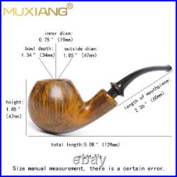 MUXIANG Briar Ball Pipe Handmade Smooth Wooden Tobacco Pipe 3MM Cumberland Stem