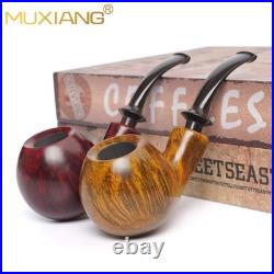 MUXIANG Briar Ball Pipe Handmade Smooth Wooden Tobacco Pipe 3MM Cumberland Stem