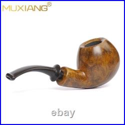MUXIANG Briar Ball Pipe Handmade Smooth Wooden Tobacco Pipe 3MM Cumberland Stem