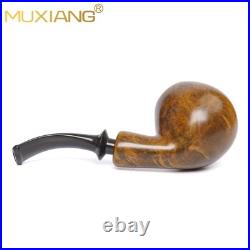 MUXIANG Briar Ball Pipe Handmade Smooth Wooden Tobacco Pipe 3MM Cumberland Stem