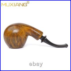 MUXIANG Briar Ball Pipe Handmade Smooth Wooden Tobacco Pipe 3MM Cumberland Stem