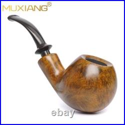 MUXIANG Briar Ball Pipe Handmade Smooth Wooden Tobacco Pipe 3MM Cumberland Stem
