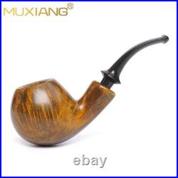 MUXIANG Briar Ball Pipe Handmade Smooth Wooden Tobacco Pipe 3MM Cumberland Stem