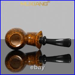 MUXIANG Briar Blowfish Tobacco Pipe Smooth Wooden Freehand Pipe Ebonite Stem