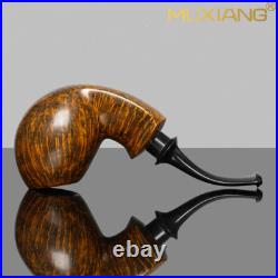 MUXIANG Briar Blowfish Tobacco Pipe Smooth Wooden Freehand Pipe Ebonite Stem