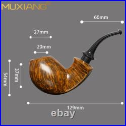 MUXIANG Briar Blowfish Tobacco Pipe Smooth Wooden Freehand Pipe Ebonite Stem