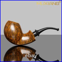 MUXIANG Briar Blowfish Tobacco Pipe Smooth Wooden Freehand Pipe Ebonite Stem