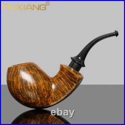 MUXIANG Briar Blowfish Tobacco Pipe Smooth Wooden Freehand Pipe Ebonite Stem