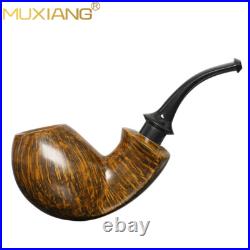 MUXIANG Briar Blowfish Tobacco Pipe Smooth Wooden Freehand Pipe Ebonite Stem