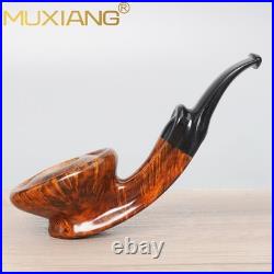 MUXIANG Briar Bulldog Pipe Handmade Briar Freehand Tobacco Pipe Cumberland Stem
