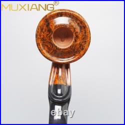 MUXIANG Briar Bulldog Pipe Handmade Briar Freehand Tobacco Pipe Cumberland Stem