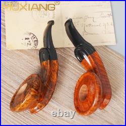 MUXIANG Briar Bulldog Pipe Handmade Briar Freehand Tobacco Pipe Cumberland Stem