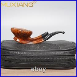 MUXIANG Briar Bulldog Pipe Handmade Briar Freehand Tobacco Pipe Cumberland Stem