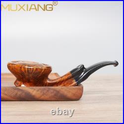 MUXIANG Briar Bulldog Pipe Handmade Briar Freehand Tobacco Pipe Cumberland Stem