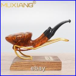 MUXIANG Briar Bulldog Pipe Handmade Briar Freehand Tobacco Pipe Cumberland Stem