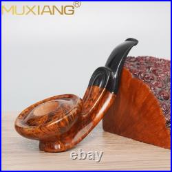 MUXIANG Briar Bulldog Pipe Handmade Briar Freehand Tobacco Pipe Cumberland Stem