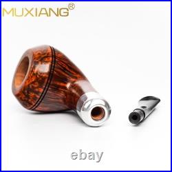 MUXIANG Briar Bulldog Pipe Handmade Smooth Wooden Tobacco Pipe 3mm Ebonit Stem