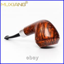 MUXIANG Briar Bulldog Pipe Handmade Smooth Wooden Tobacco Pipe 3mm Ebonit Stem