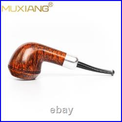 MUXIANG Briar Bulldog Pipe Handmade Smooth Wooden Tobacco Pipe 3mm Ebonit Stem