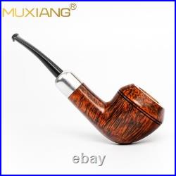 MUXIANG Briar Bulldog Pipe Handmade Smooth Wooden Tobacco Pipe 3mm Ebonit Stem