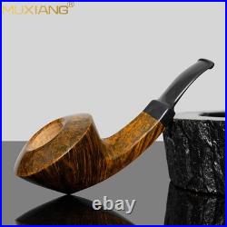 MUXIANG Briar Bulldog Pipe Smooth Wooden Freehand Tobacco Pipe Cumberland Stem MUXIANG Briar Bulldog Pipe Smooth Wooden Freehand Tobacco Pipe Cumberland Stem