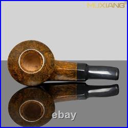MUXIANG Briar Bulldog Pipe Smooth Wooden Freehand Tobacco Pipe Cumberland Stem MUXIANG Briar Bulldog Pipe Smooth Wooden Freehand Tobacco Pipe Cumberland Stem