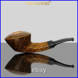 MUXIANG Briar Bulldog Pipe Smooth Wooden Freehand Tobacco Pipe Cumberland Stem MUXIANG Briar Bulldog Pipe Smooth Wooden Freehand Tobacco Pipe Cumberland Stem