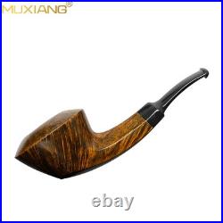 MUXIANG Briar Bulldog Pipe Smooth Wooden Freehand Tobacco Pipe Cumberland Stem MUXIANG Briar Bulldog Pipe Smooth Wooden Freehand Tobacco Pipe Cumberland Stem