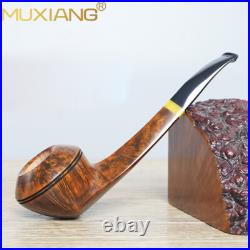 MUXIANG Briar Bulldog Tobacco Pipe Smooth Wooden Smoking Pipe Cumberland Stem