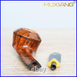 MUXIANG Briar Bulldog Tobacco Pipe Smooth Wooden Smoking Pipe Cumberland Stem