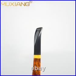 MUXIANG Briar Bulldog Tobacco Pipe Smooth Wooden Smoking Pipe Cumberland Stem