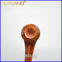 MUXIANG Briar Bulldog Tobacco Pipe Smooth Wooden Smoking Pipe Cumberland Stem