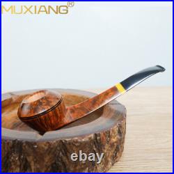 MUXIANG Briar Bulldog Tobacco Pipe Smooth Wooden Smoking Pipe Cumberland Stem