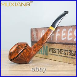 MUXIANG Briar Bulldog Tobacco Pipe Smooth Wooden Smoking Pipe Cumberland Stem