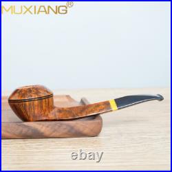 MUXIANG Briar Bulldog Tobacco Pipe Smooth Wooden Smoking Pipe Cumberland Stem
