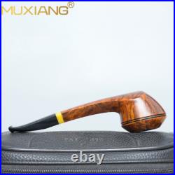 MUXIANG Briar Bulldog Tobacco Pipe Smooth Wooden Smoking Pipe Cumberland Stem