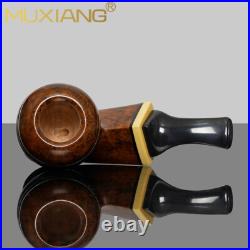 MUXIANG Briar Bulldog Tobacco Pipe Wooden Smooth Freehand Pipe Ebonite Stem Gift