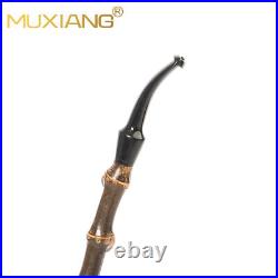 MUXIANG Briar Cavalier Tobacco Pipe Churchwarden Freehand Pipe Long Bamboo Stem