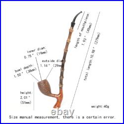 MUXIANG Briar Cavalier Tobacco Pipe Sandblasted Wooden Freehand Pipe Bamboo Stem